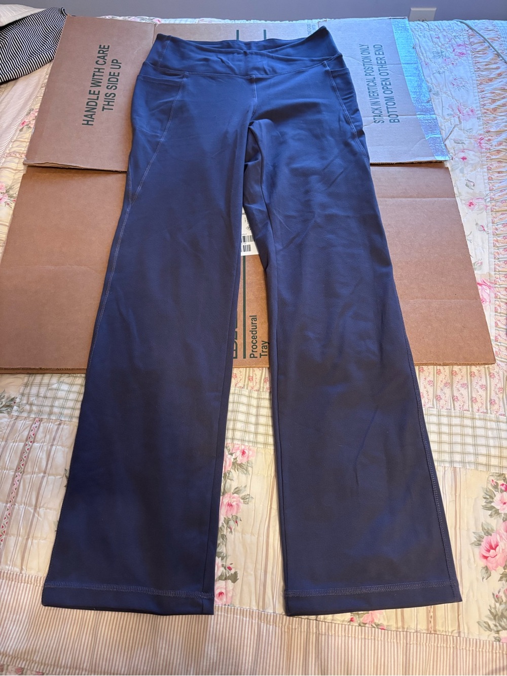 Kids Stretch Flare Leggings - Navy